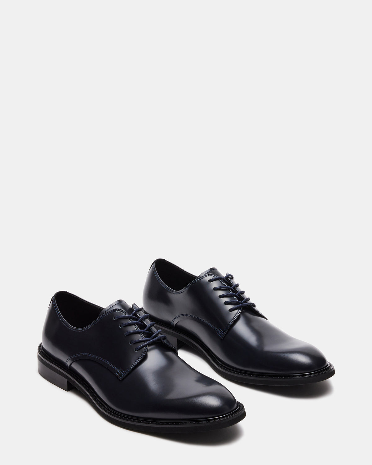 HADAR Navy Box Leather Lace-Up Oxford Dress Shoe | Men's Dress Shoes Steve Madden NAVY BX LE