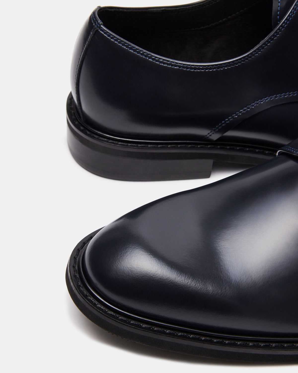 HADAR Navy Box Leather Lace-Up Oxford Dress Shoe | Men's Dress Shoes Steve Madden NAVY BX LE
