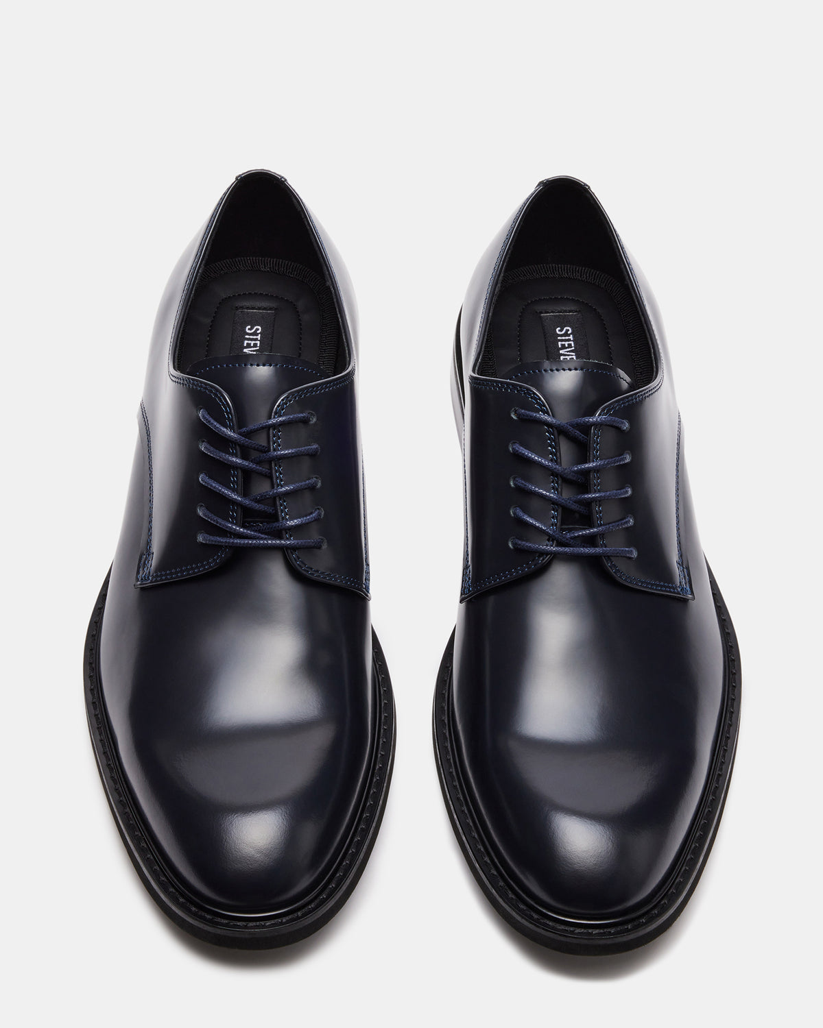 HADAR Navy Box Leather Lace-Up Oxford Dress Shoe | Men's Dress Shoes Steve Madden NAVY BX LE