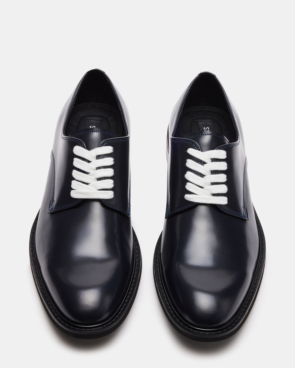 HADAR Navy Box Leather Lace-Up Oxford Dress Shoe | Men's Dress Shoes Steve Madden NAVY BX LE