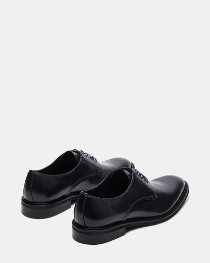 HADAR Navy Box Leather Lace-Up Oxford Dress Shoe | Men's Dress Shoes Steve Madden NAVY BX LE