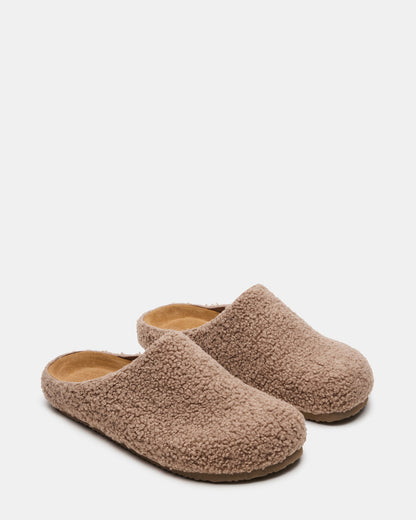 WENDELIN Taupe Faux Shearling Footbed Slip-On Men's Casual Clog Steve Madden TAUPE