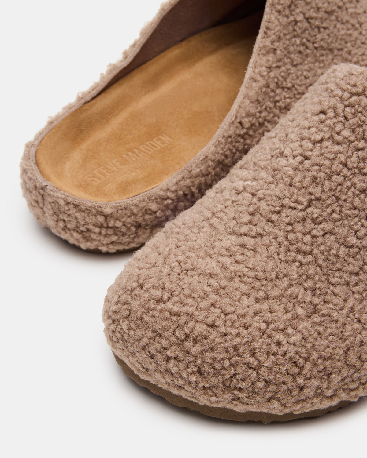 WENDELIN Taupe Faux Shearling Footbed Slip-On Men's Casual Clog Steve Madden TAUPE