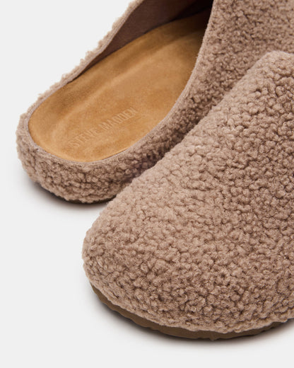 WENDELIN Taupe Faux Shearling Footbed Slip-On Men's Casual Clog Steve Madden TAUPE