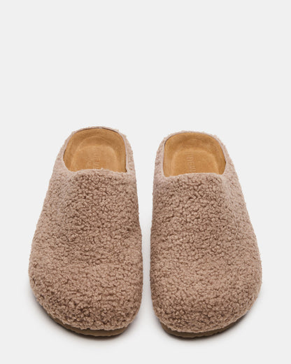 WENDELIN Taupe Faux Shearling Footbed Slip-On Men's Casual Clog Steve Madden TAUPE