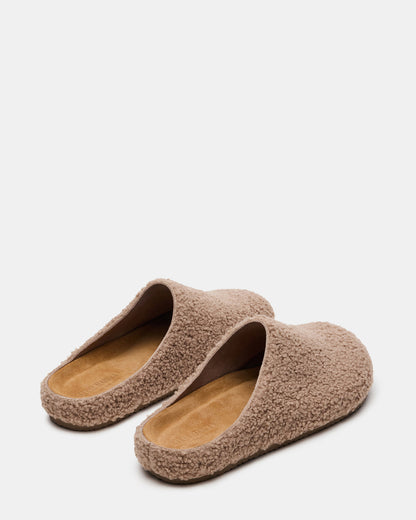 WENDELIN Taupe Faux Shearling Footbed Slip-On Men's Casual Clog Steve Madden TAUPE