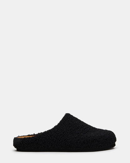 WENDELIN Black Faux Shearling Footbed Slip-On Men's Casual Clog Steve Madden BLACK