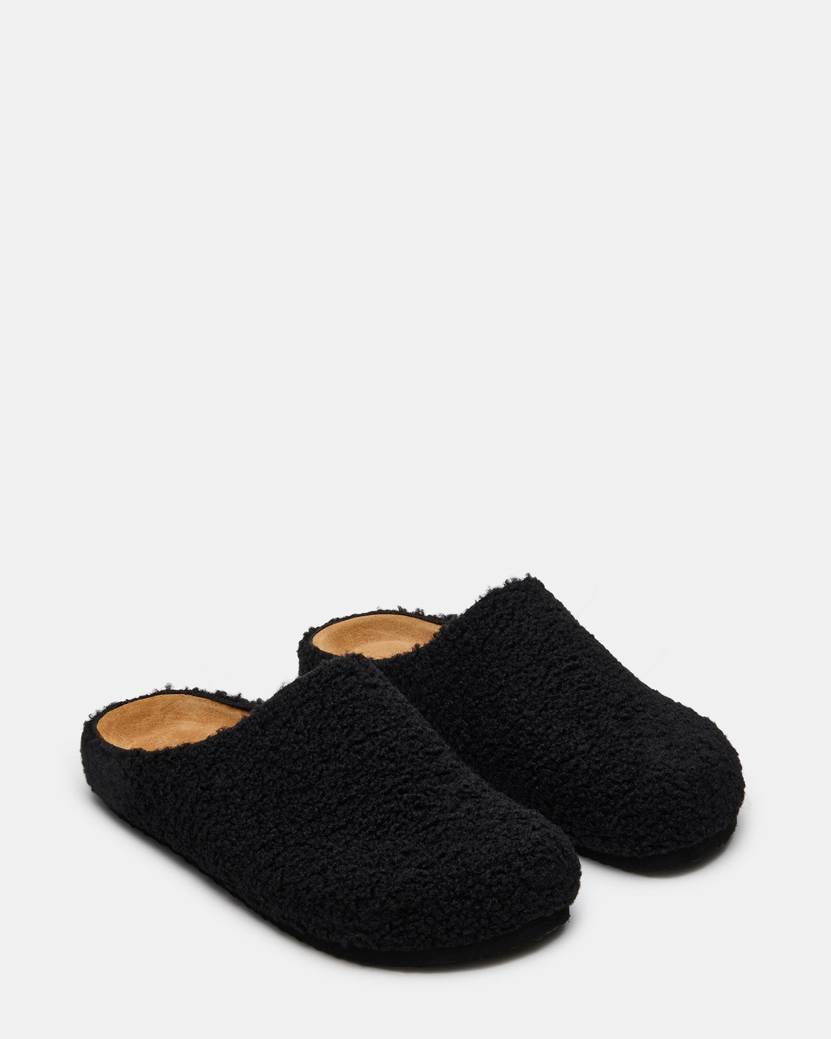WENDELIN Black Faux Shearling Footbed Slip-On Men's Casual Clog Steve Madden BLACK