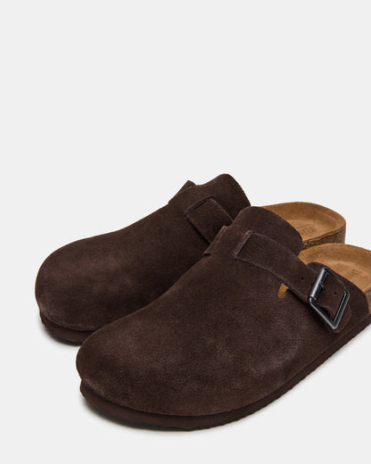 WILDERR Chocolate Brown Suede Slip-On Men's Casual Clog Steve Madden CHOCOLATE BROWN SUEDE