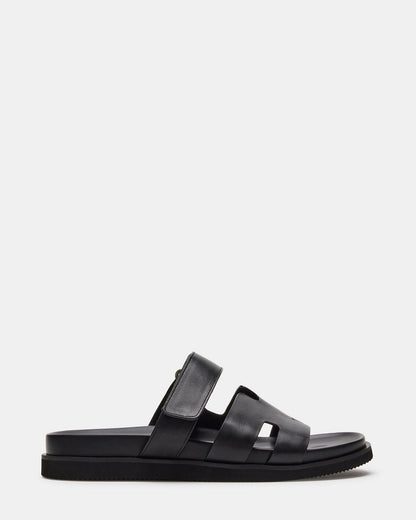 MAIVEN Black Leather Men's Fisherman Sandal Steve Madden BLACK LEATHER