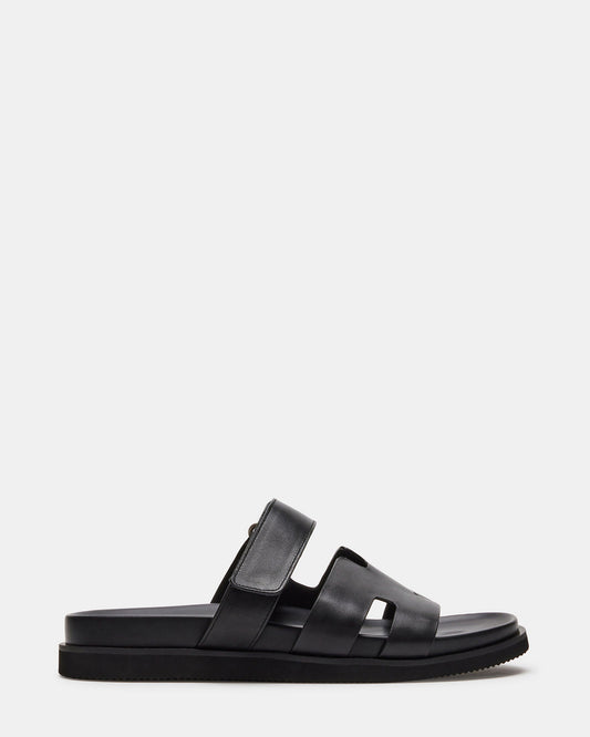 MAIVEN Black Leather Men's Fisherman Sandal Steve Madden BLACK LEATHER