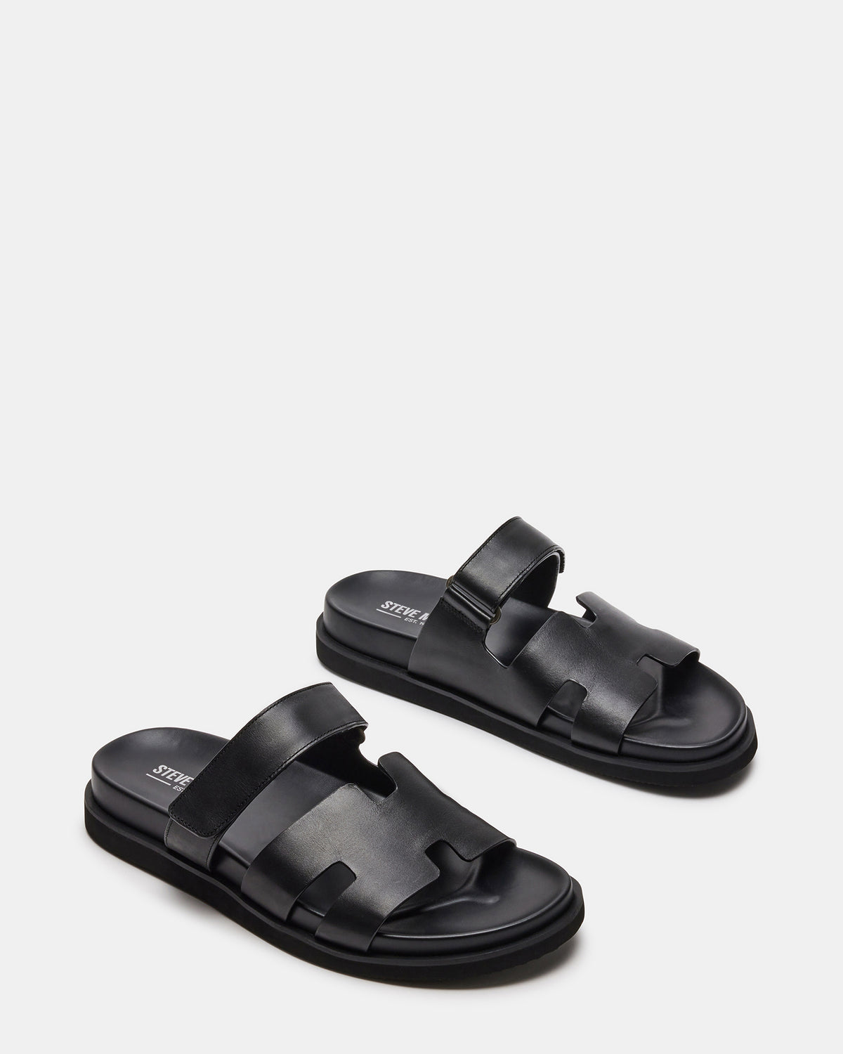 MAIVEN Black Leather Men's Fisherman Sandal Steve Madden BLACK LEATHER