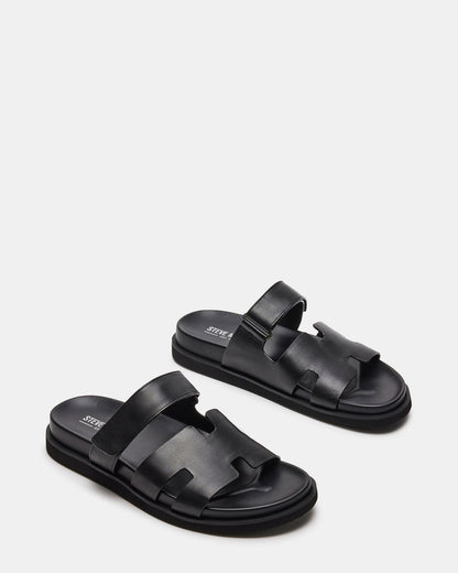 MAIVEN Black Leather Men's Fisherman Sandal Steve Madden BLACK LEATHER