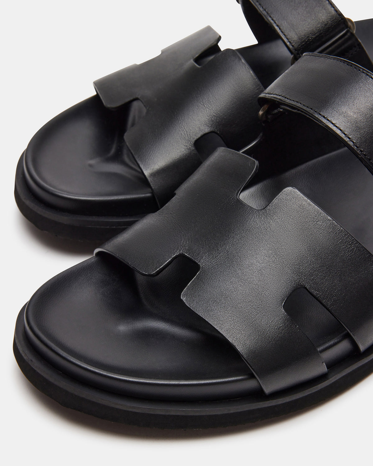 MAIVEN Black Leather Men's Fisherman Sandal Steve Madden BLACK LEATHER