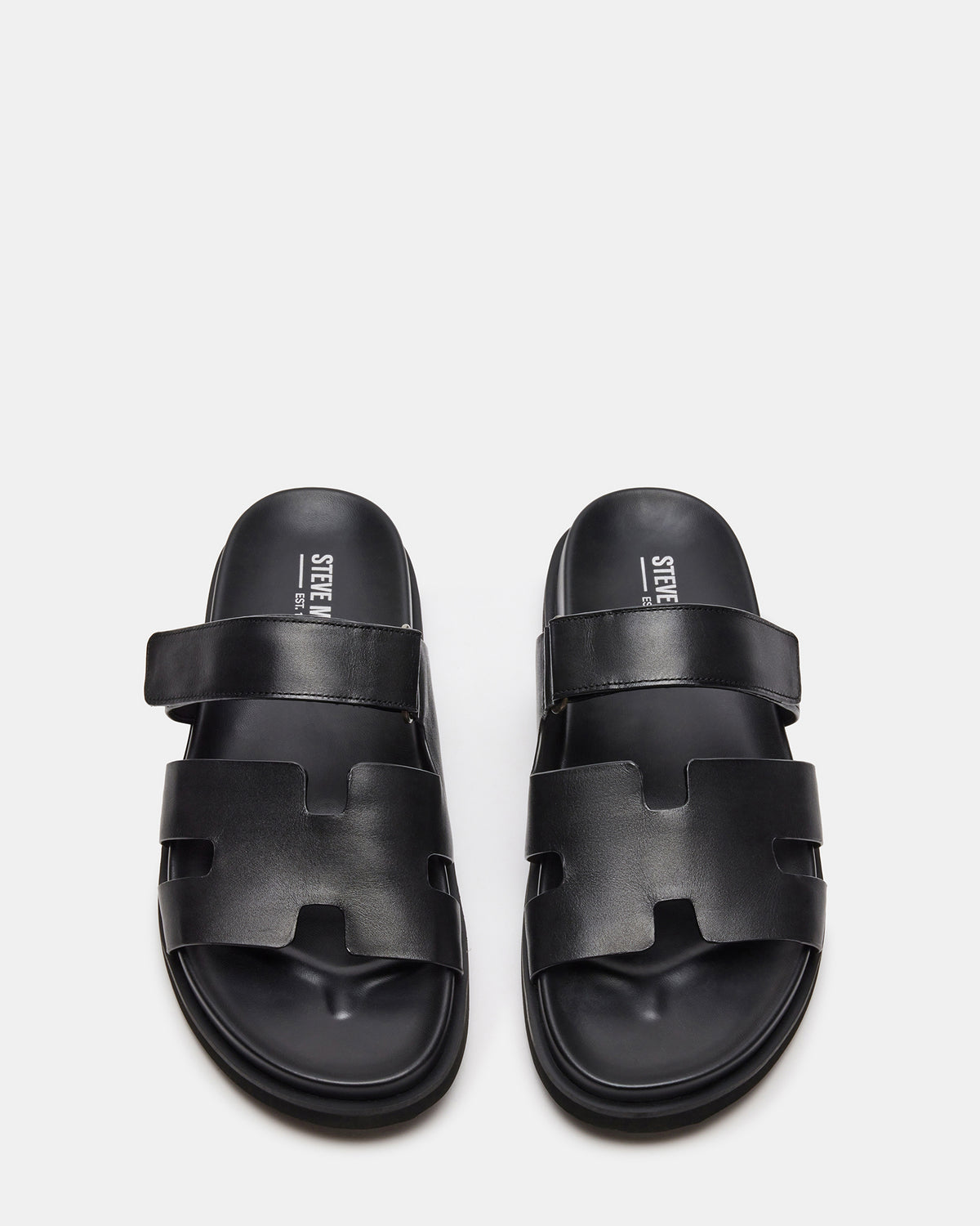 MAIVEN Black Leather Men's Fisherman Sandal Steve Madden BLACK LEATHER