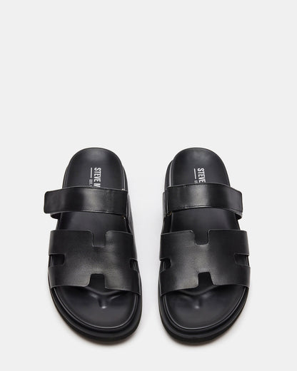 MAIVEN Black Leather Men's Fisherman Sandal Steve Madden BLACK LEATHER