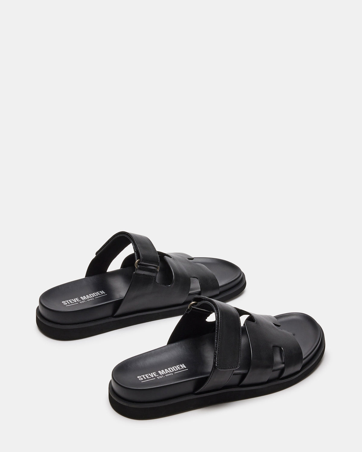 MAIVEN Black Leather Men's Fisherman Sandal Steve Madden BLACK LEATHER