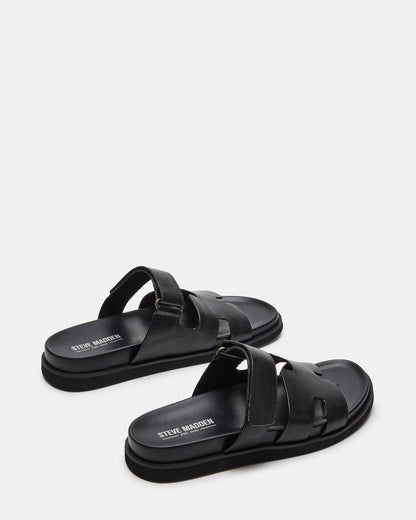 MAIVEN Black Leather Men's Fisherman Sandal Steve Madden BLACK LEATHER