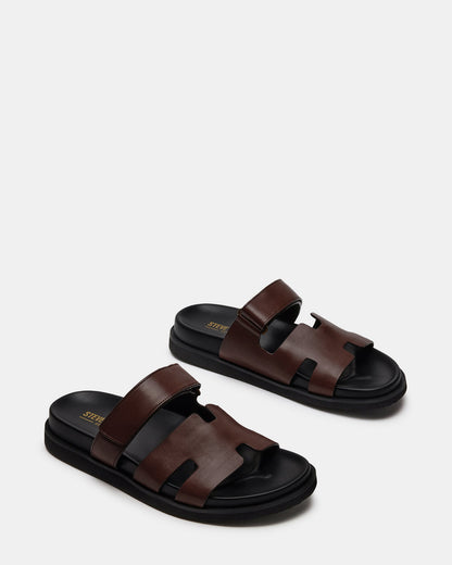 MAIVEN Brown Leather Men's Fisherman Sandal Steve Madden BROWN LEATHER