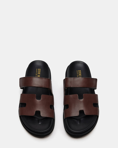 MAIVEN Brown Leather Men's Fisherman Sandal Steve Madden BROWN LEATHER
