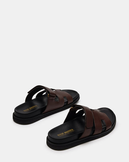 MAIVEN Brown Leather Men's Fisherman Sandal Steve Madden BROWN LEATHER
