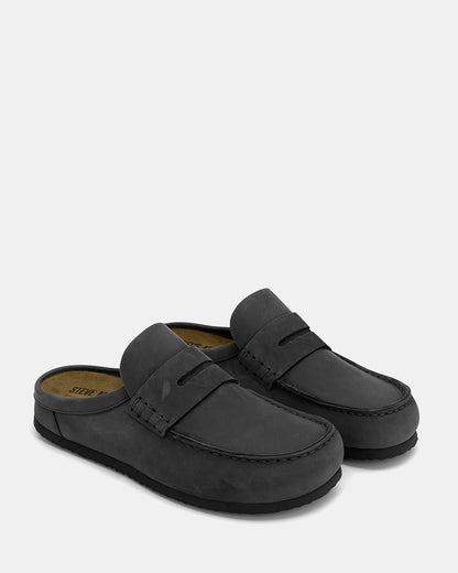 WYATT Black Leather Slip-On Clog Men's Casual Steve Madden BLACK LEATHER
