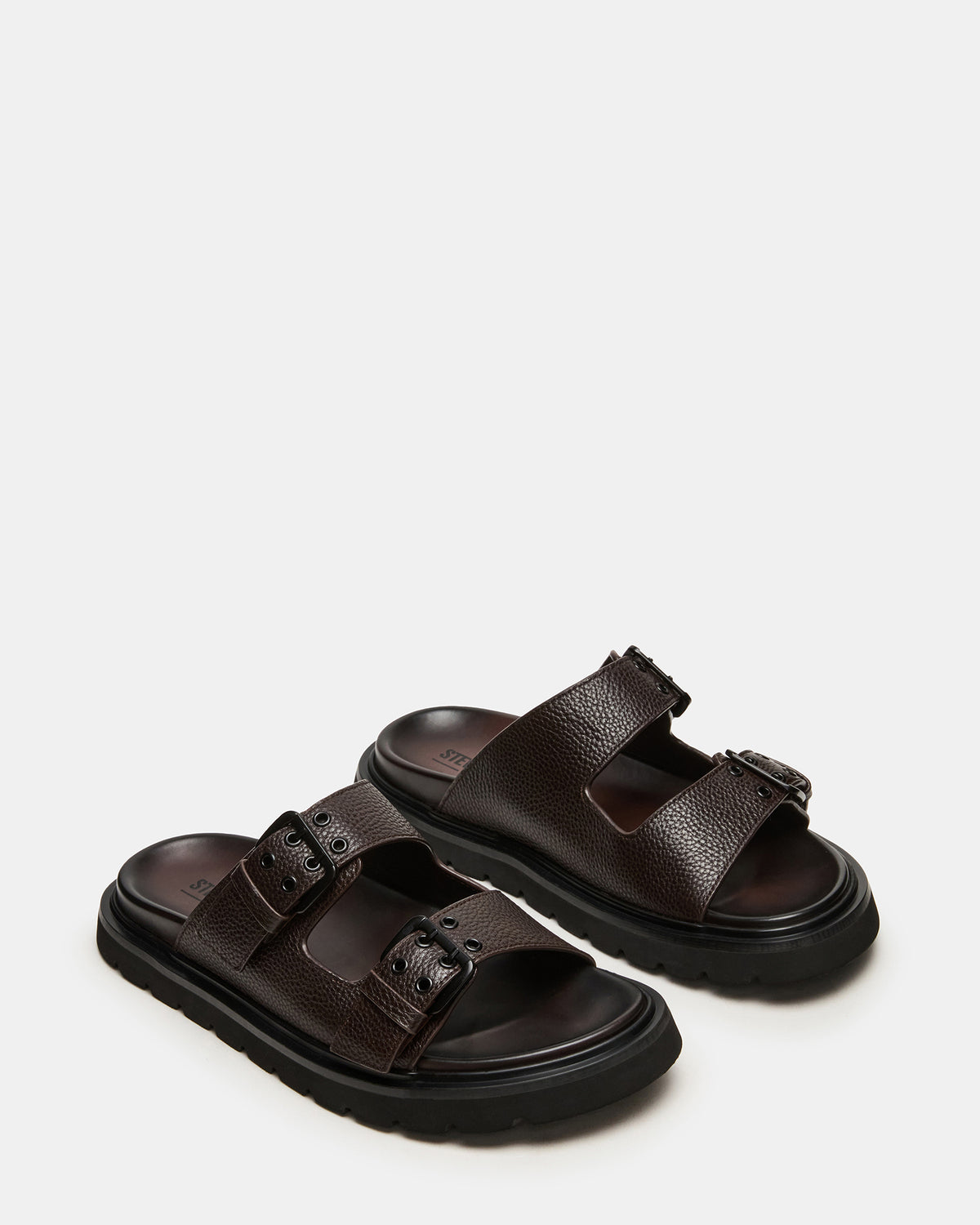 LUXOR Dark Brown Slide Footbed Men's Sandal Steve Madden DARK BROWN