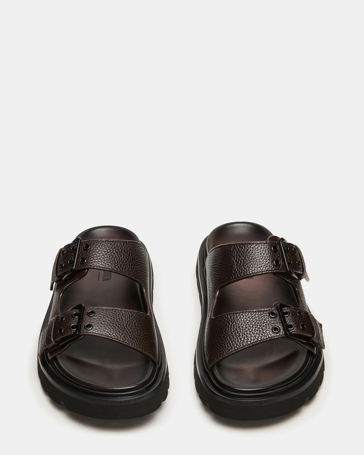 LUXOR Dark Brown Slide Footbed Men's Sandal Steve Madden DARK BROWN