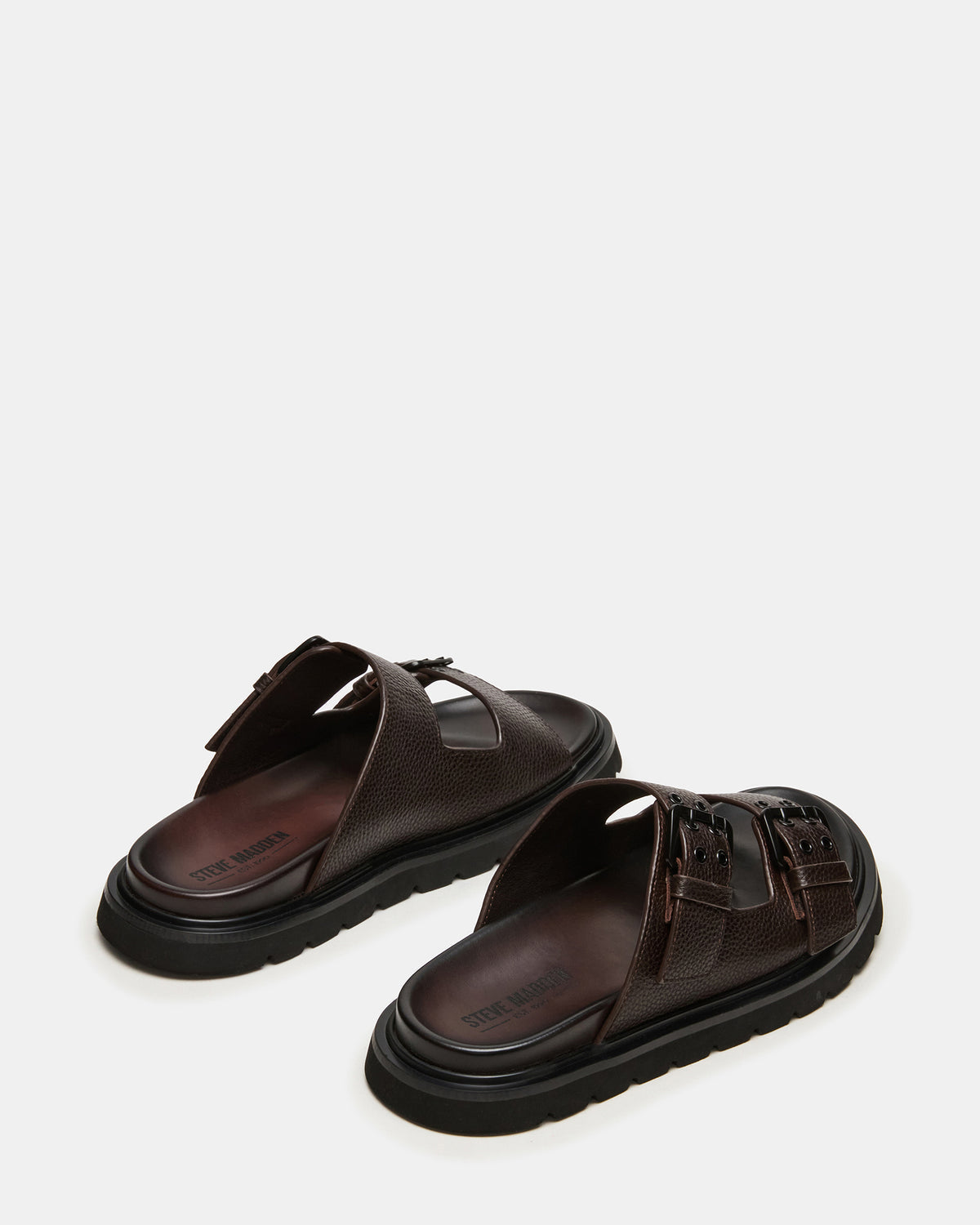 LUXOR Dark Brown Slide Footbed Men's Sandal Steve Madden DARK BROWN