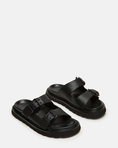 LUXOR Black Slide Footbed Men's Sandal Steve Madden BLACK