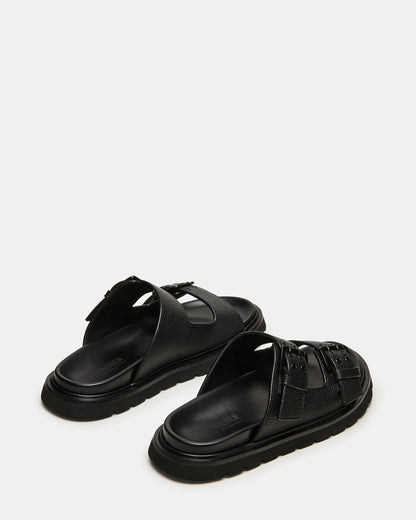 LUXOR Black Slide Footbed Men's Sandal Steve Madden BLACK