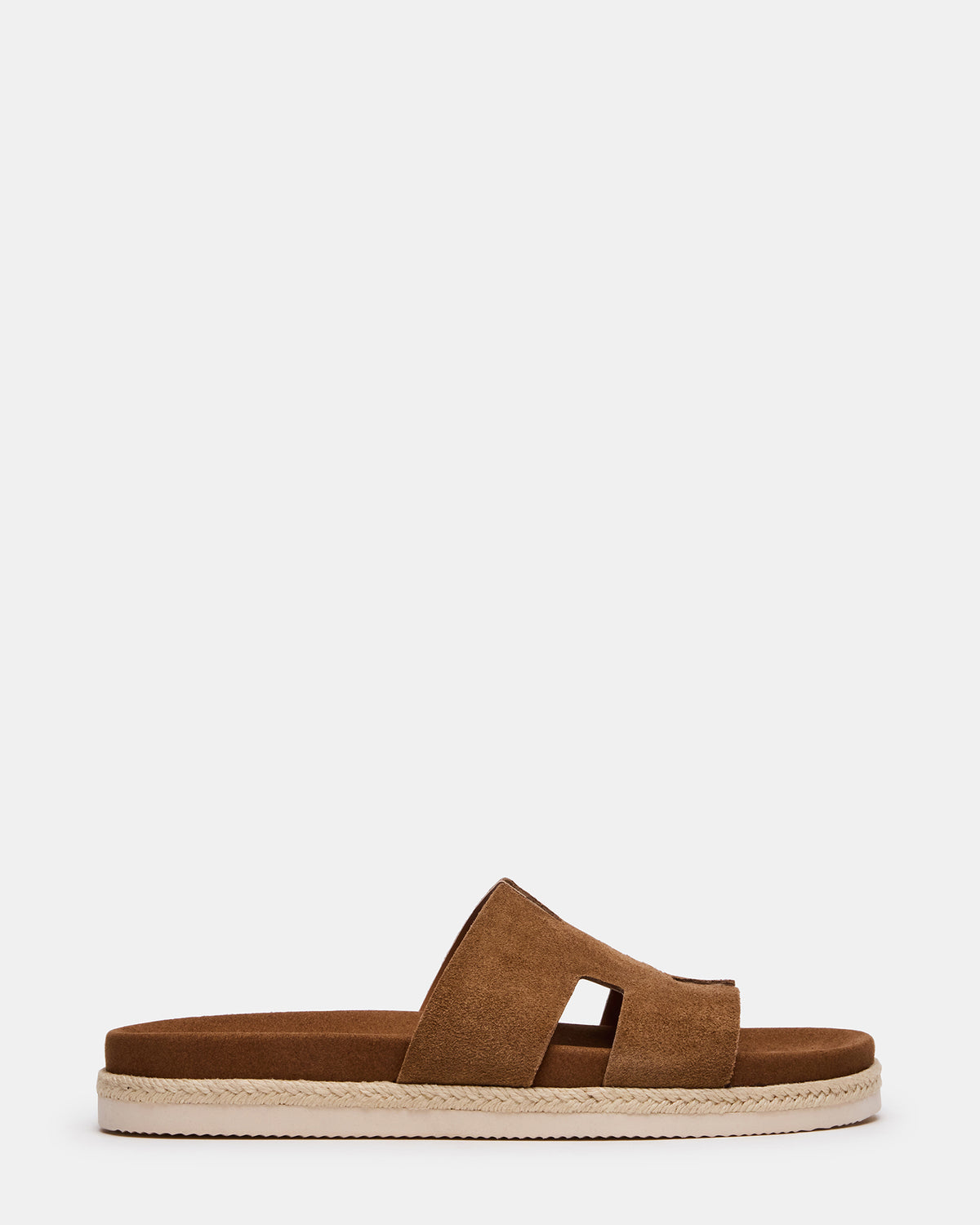 MERRICK Cognac Suede Footbed Slide Men's Sandal Steve Madden COGNAC SUEDE