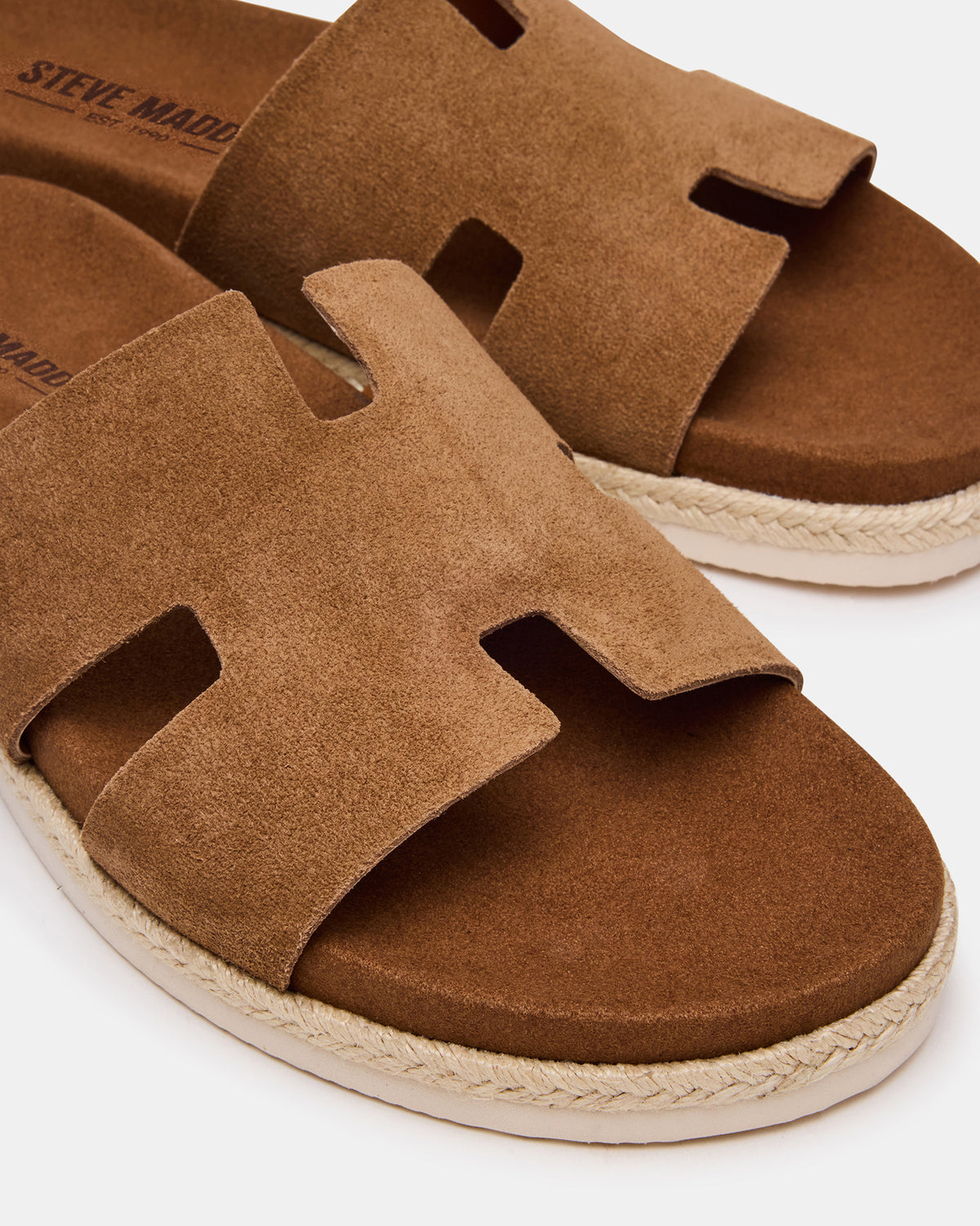 MERRICK Cognac Suede Footbed Slide Men's Sandal Steve Madden COGNAC SUEDE