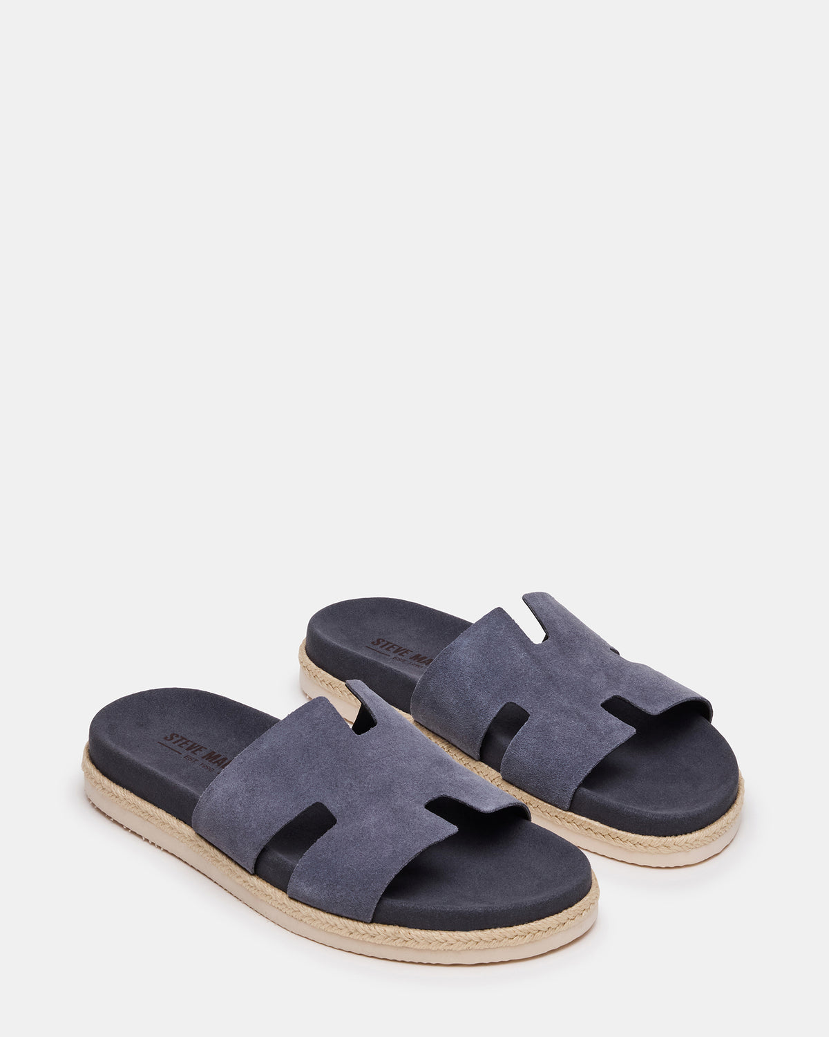 MERRICK Grey Suede Footbed Slide Men's Sandal Steve Madden GREY SUEDE