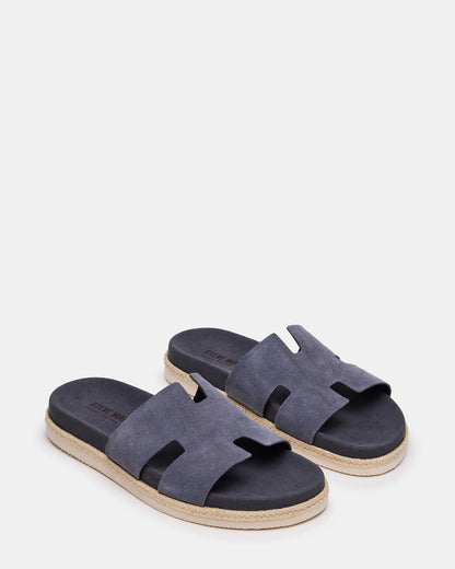 MERRICK Grey Suede Footbed Slide Men's Sandal Steve Madden GREY SUEDE