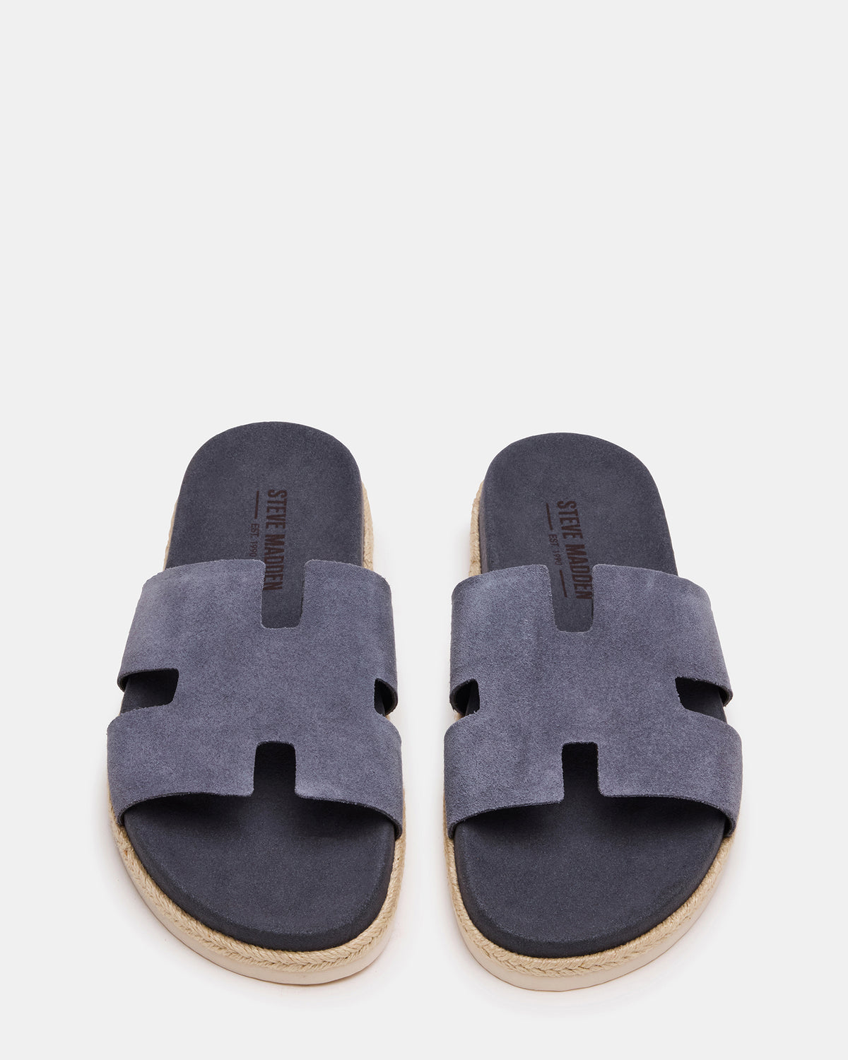 MERRICK Grey Suede Footbed Slide Men's Sandal Steve Madden GREY SUEDE