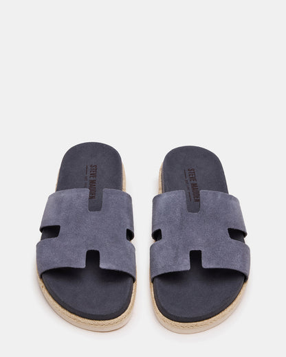 MERRICK Grey Suede Footbed Slide Men's Sandal Steve Madden GREY SUEDE