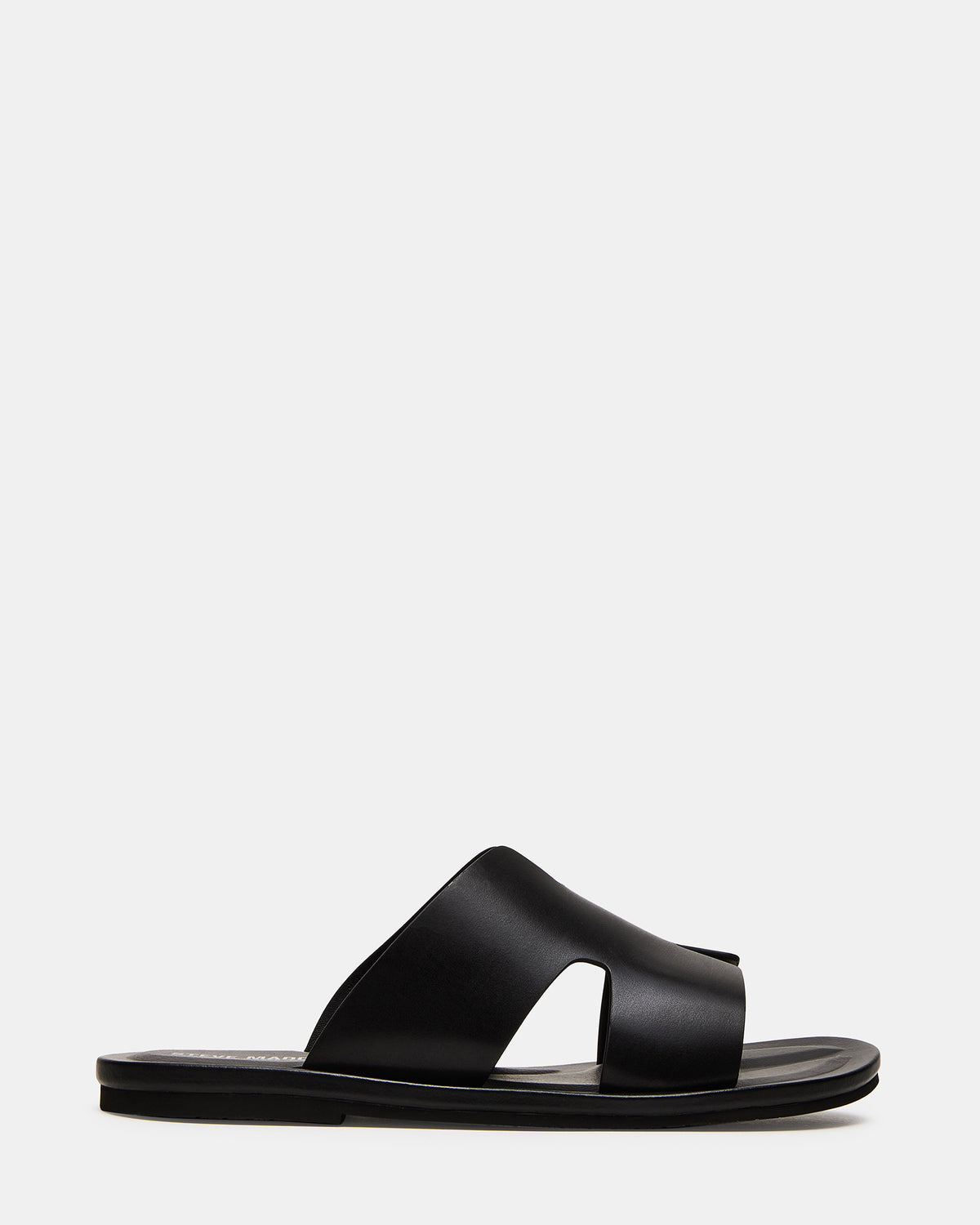 SPLASH Tan Leather Men's Flat Slip-On Sandal Steve Madden BLACK LEATHER