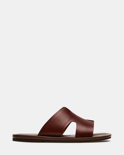 SPLASH Tan Leather Men's Flat Slip-On Sandal Steve Madden TAN LEATHER