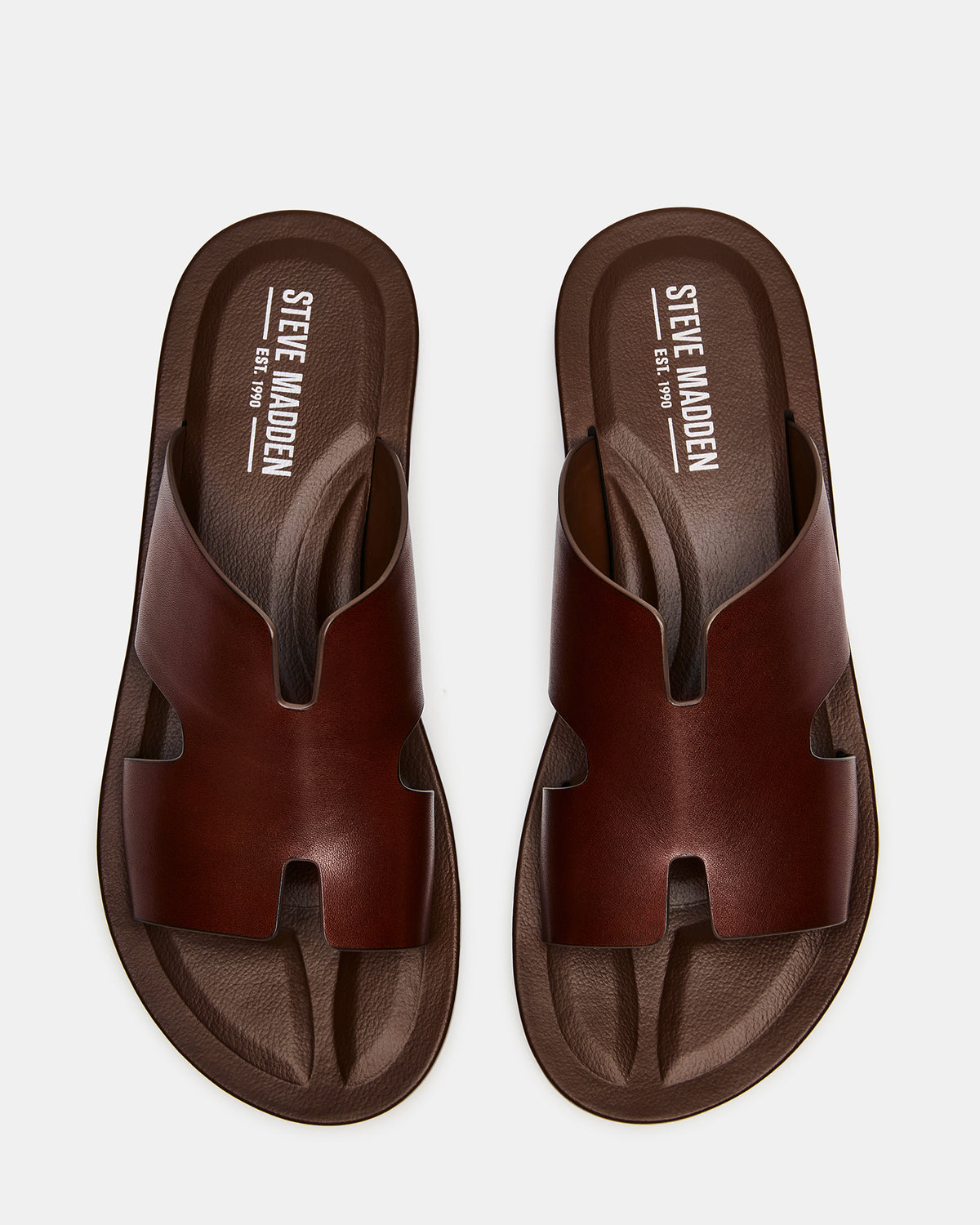 SPLASH Tan Leather Men's Flat Slip-On Sandal Steve Madden TAN LEATHER