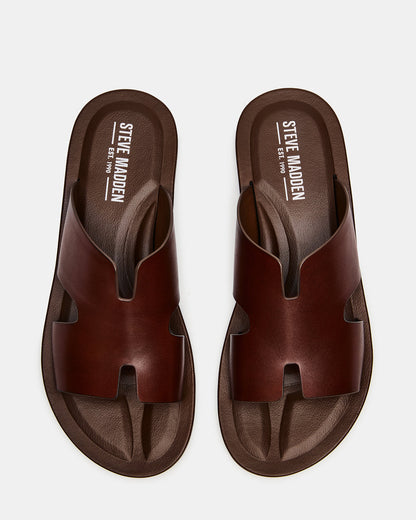 SPLASH Tan Leather Men's Flat Slip-On Sandal Steve Madden TAN LEATHER