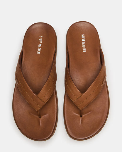 EMMETT Tan Leather Men's Thong Sandal Steve Madden TAN LEATHER