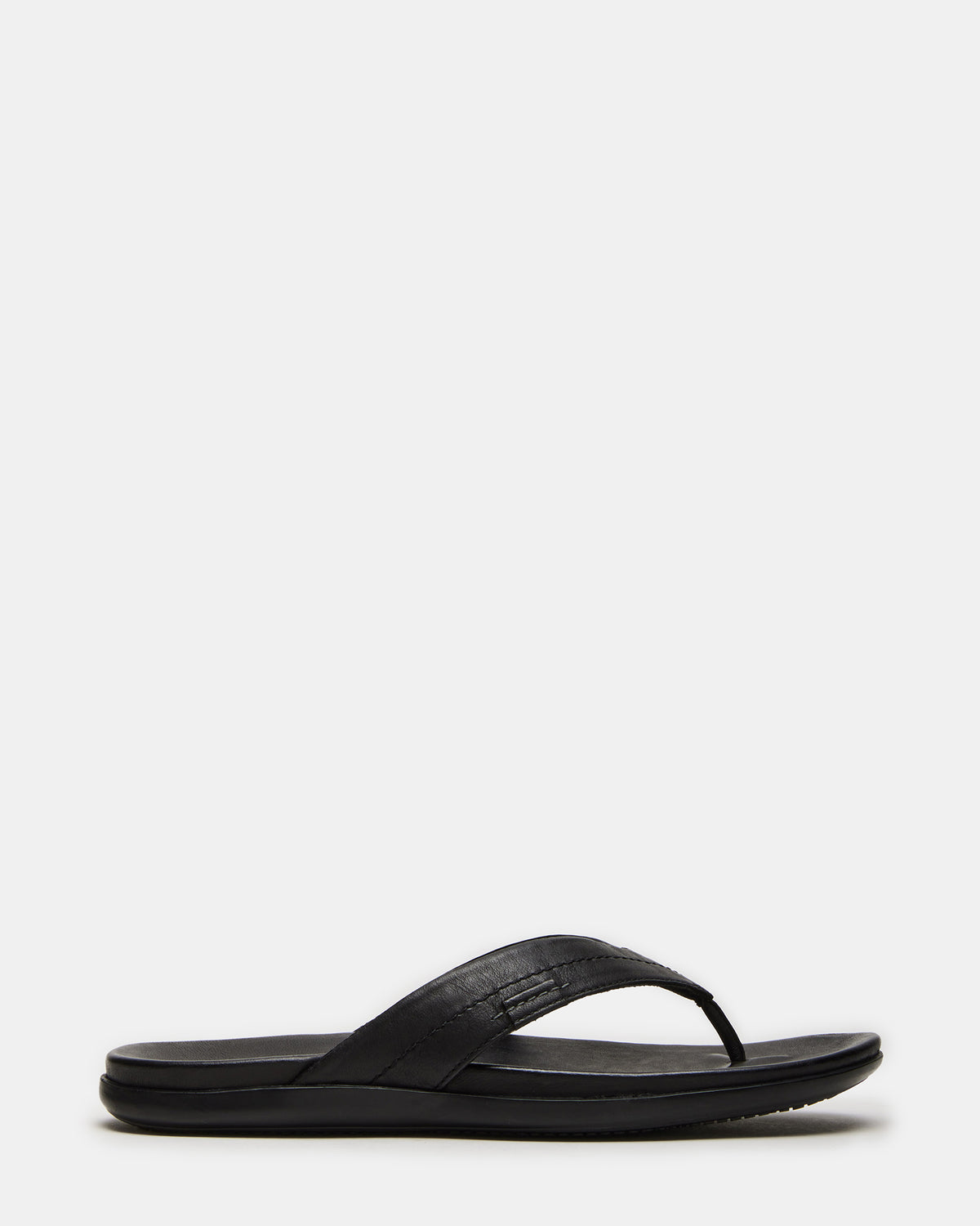 EMMETT Black Leather Men's Thong Sandal Steve Madden BLACK LEATHER