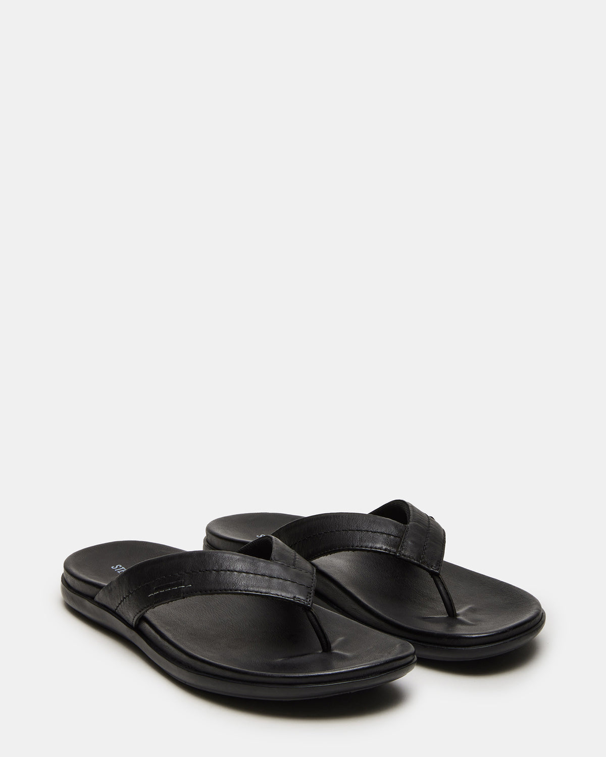 EMMETT Black Leather Men's Thong Sandal Steve Madden BLACK LEATHER
