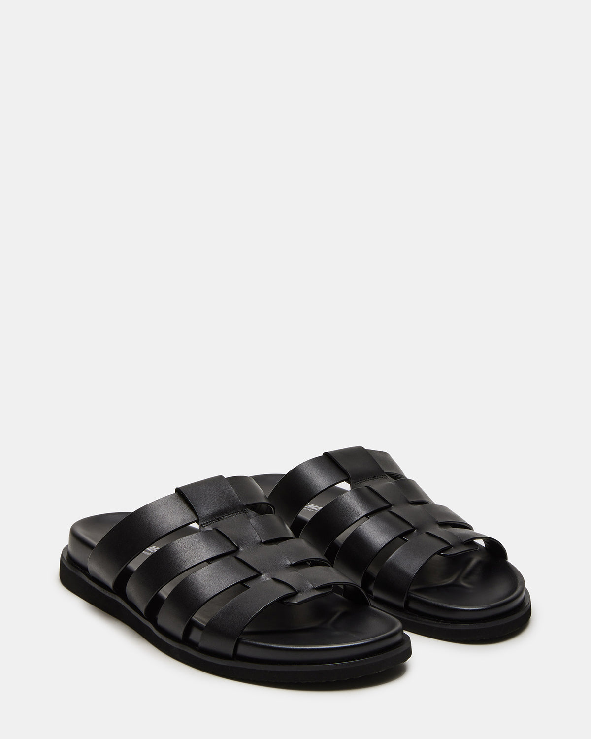 MARVYN Black Leather Men's Fisherman Slip-On Sandal Steve Madden BLACK LEATHER