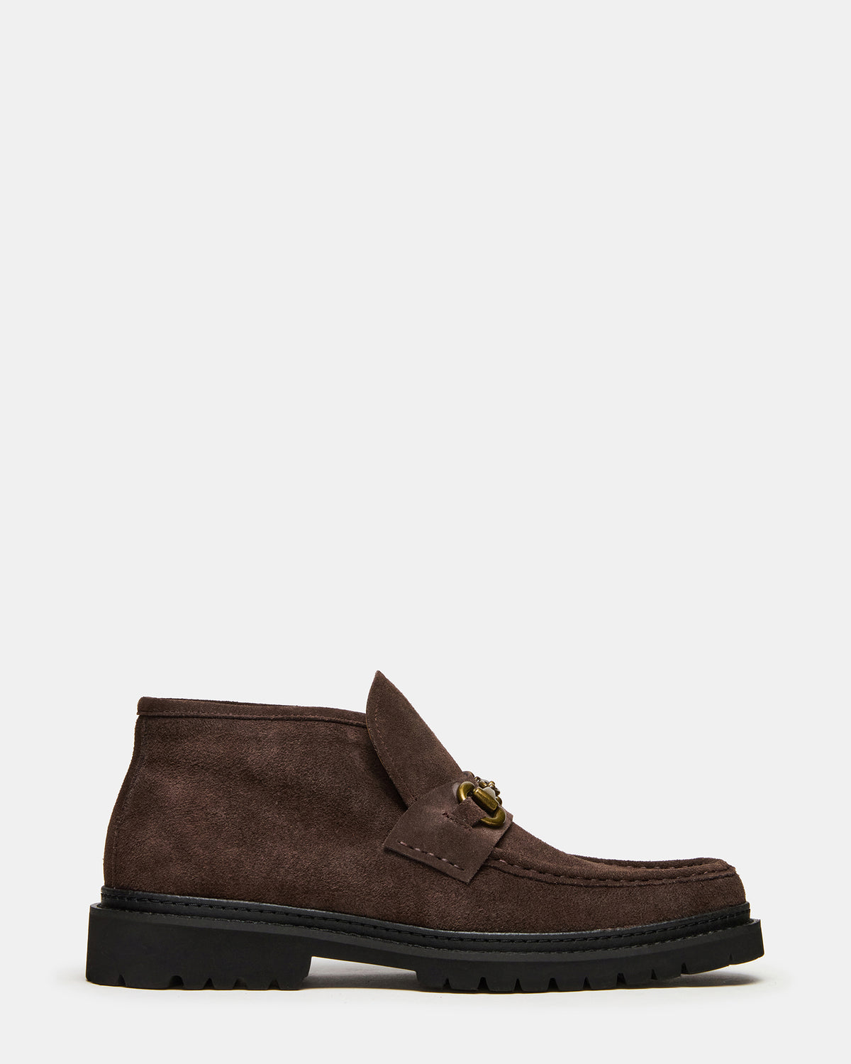 DEPUTY Chocolate Brown Suede Horsebit Moc Toe Men's Casual Ankle Boot Steve Madden CHOCOLATE BROWN SUEDE