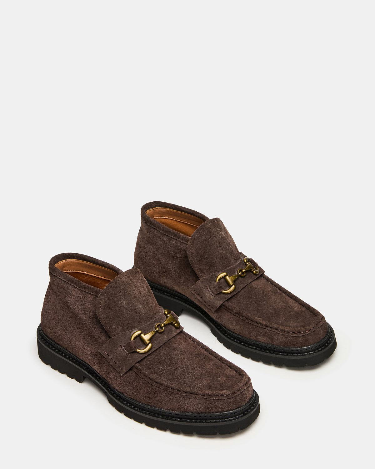 DEPUTY Chocolate Brown Suede Horsebit Moc Toe Men's Casual Ankle Boot Steve Madden CHOCOLATE BROWN SUEDE
