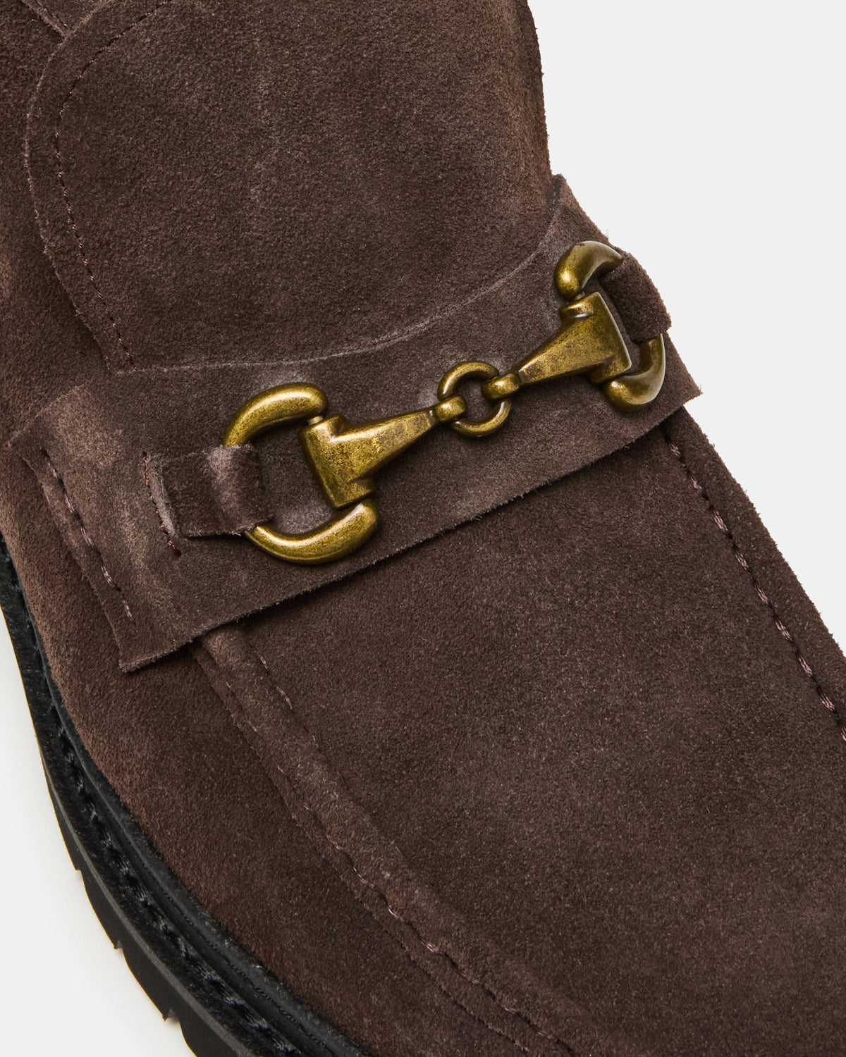 DEPUTY Chocolate Brown Suede Horsebit Moc Toe Men's Casual Ankle Boot Steve Madden CHOCOLATE BROWN SUEDE