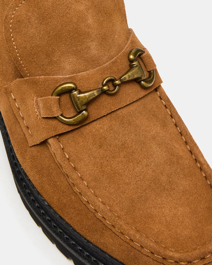 DEPUTY Chestnut Suede Horsebit Moc Toe Men's Casual Ankle Boot Steve Madden CHESTNUT SUEDE