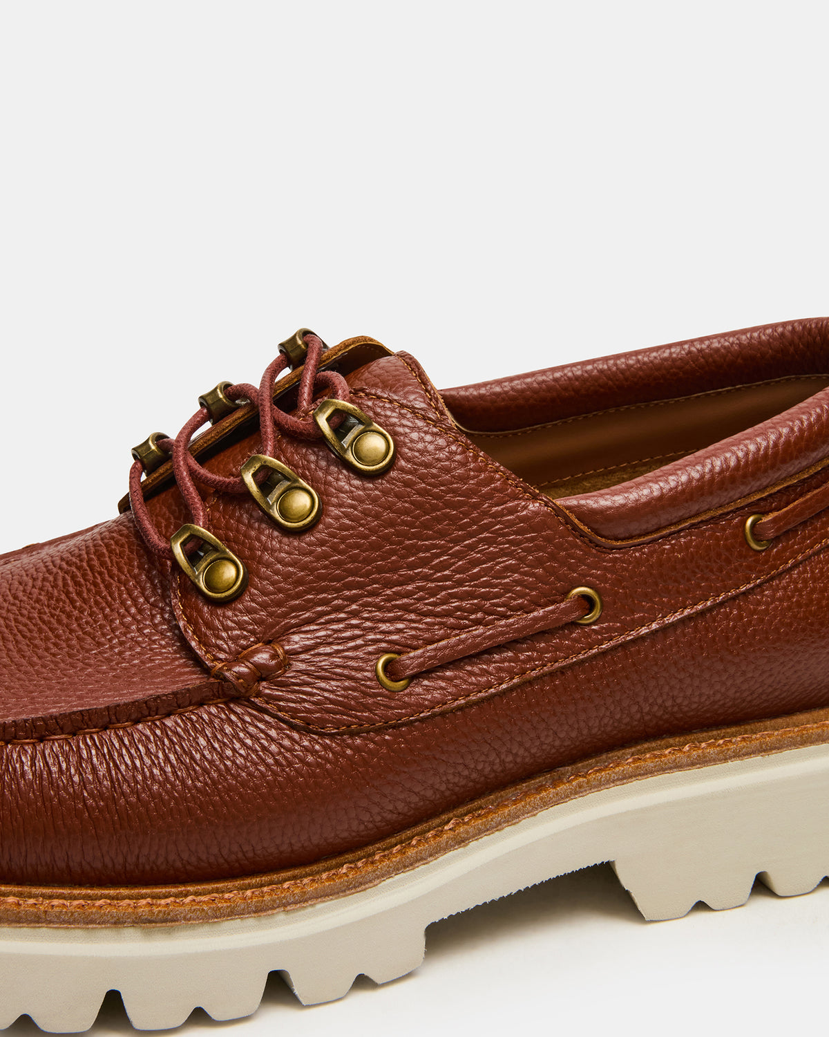 VICTOR Cognac Leather Slip-On Men's Casual Boat Shoe Steve Madden COGNAC LEATHER